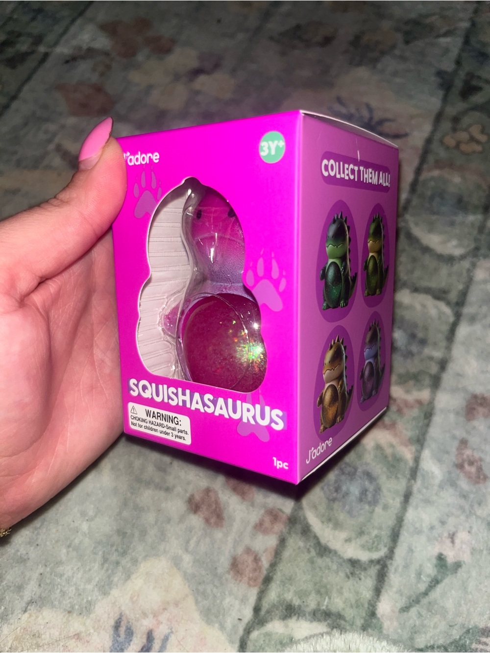 Adore Pink Squishasaurus Sensory Plush Squeeze Toy - Pink